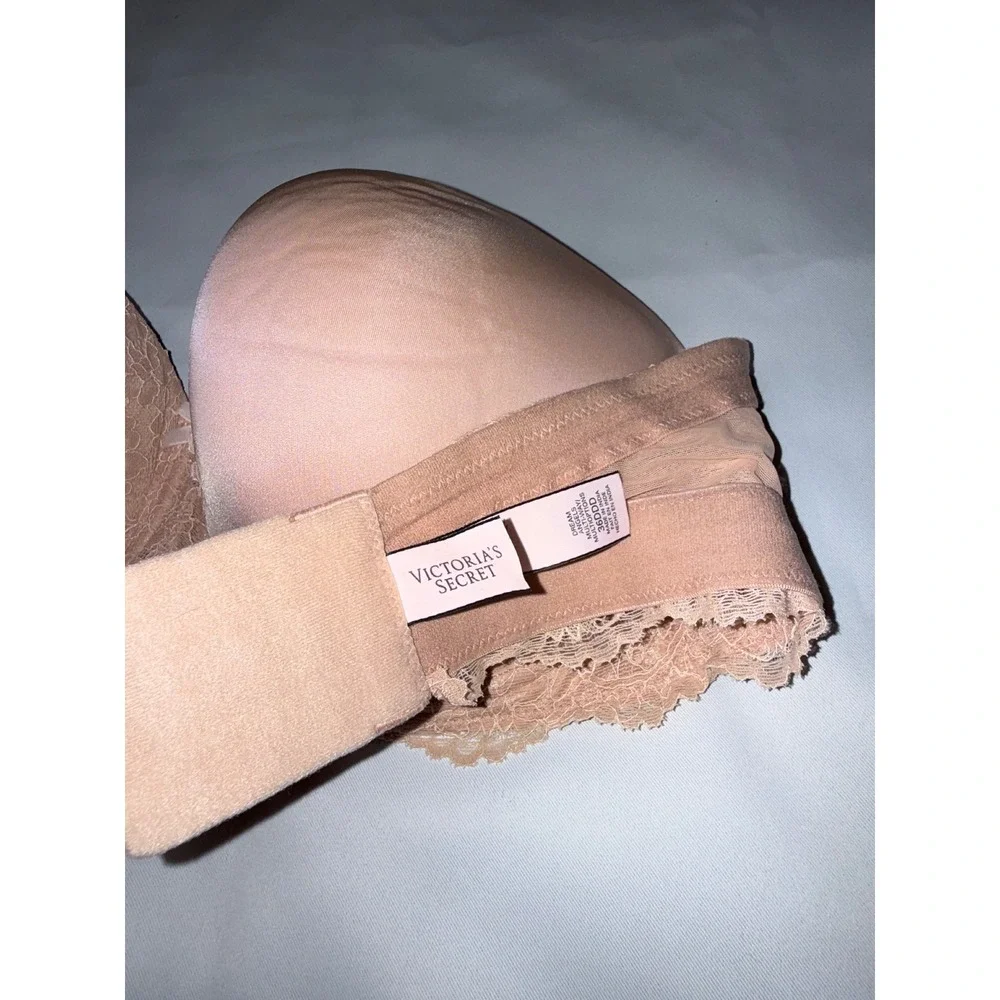 Victorias Secret‎ Dream Angels Multi-Way Strapless Bra Tan Lace 36DDD Underwire